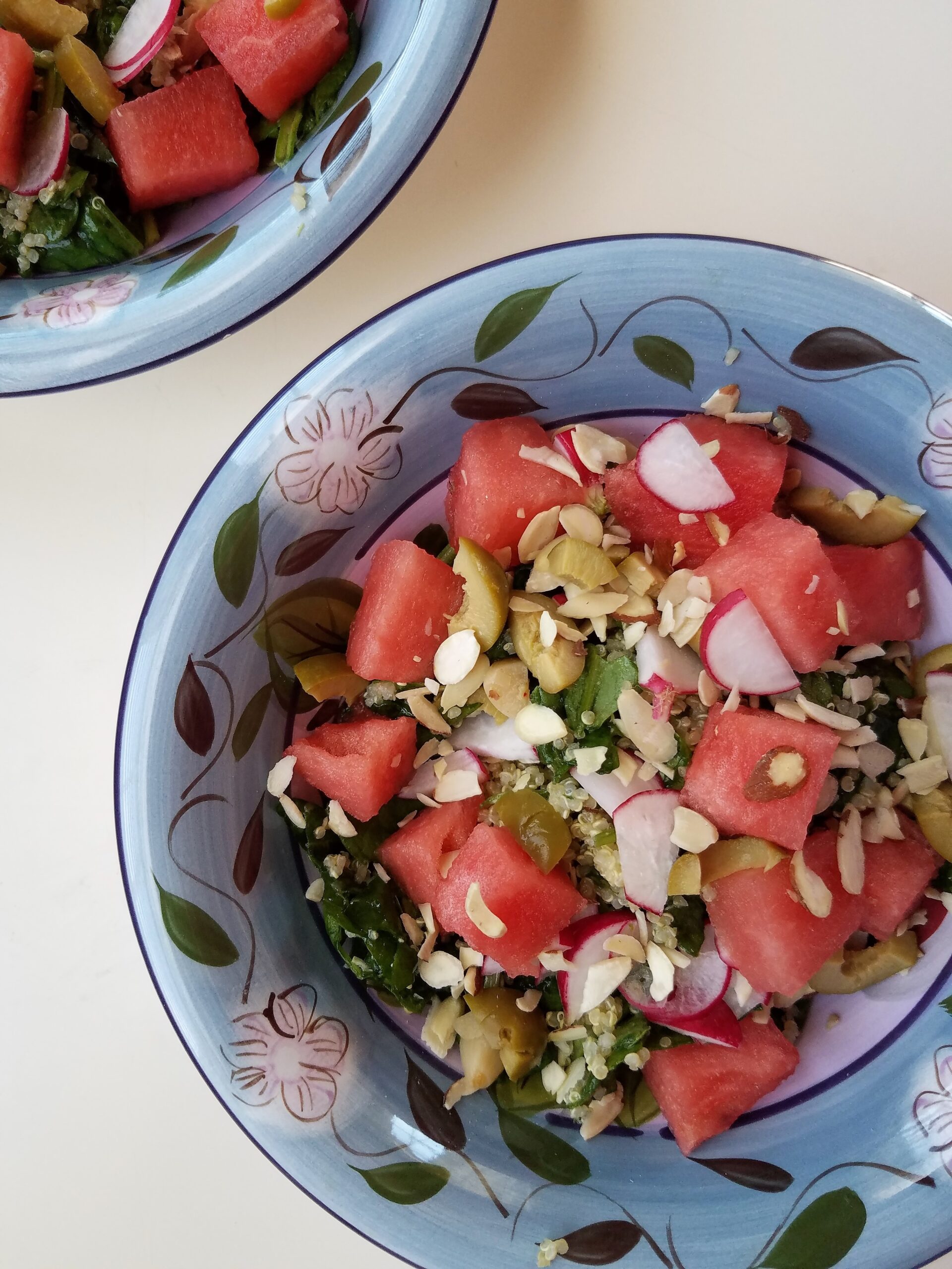 watermelon spinach salad