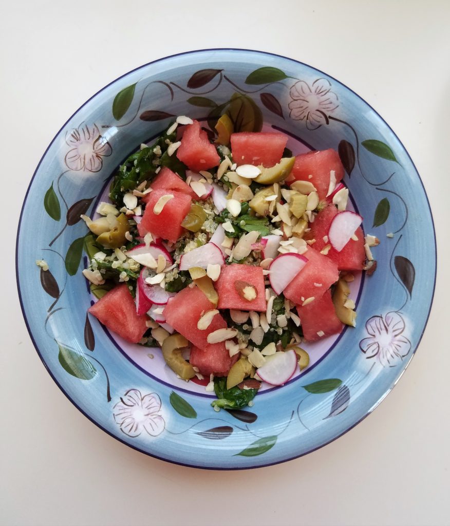 watermelon spinach salad