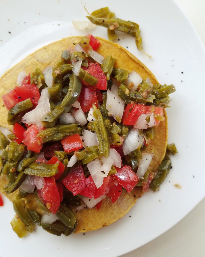 nopales salad tostada