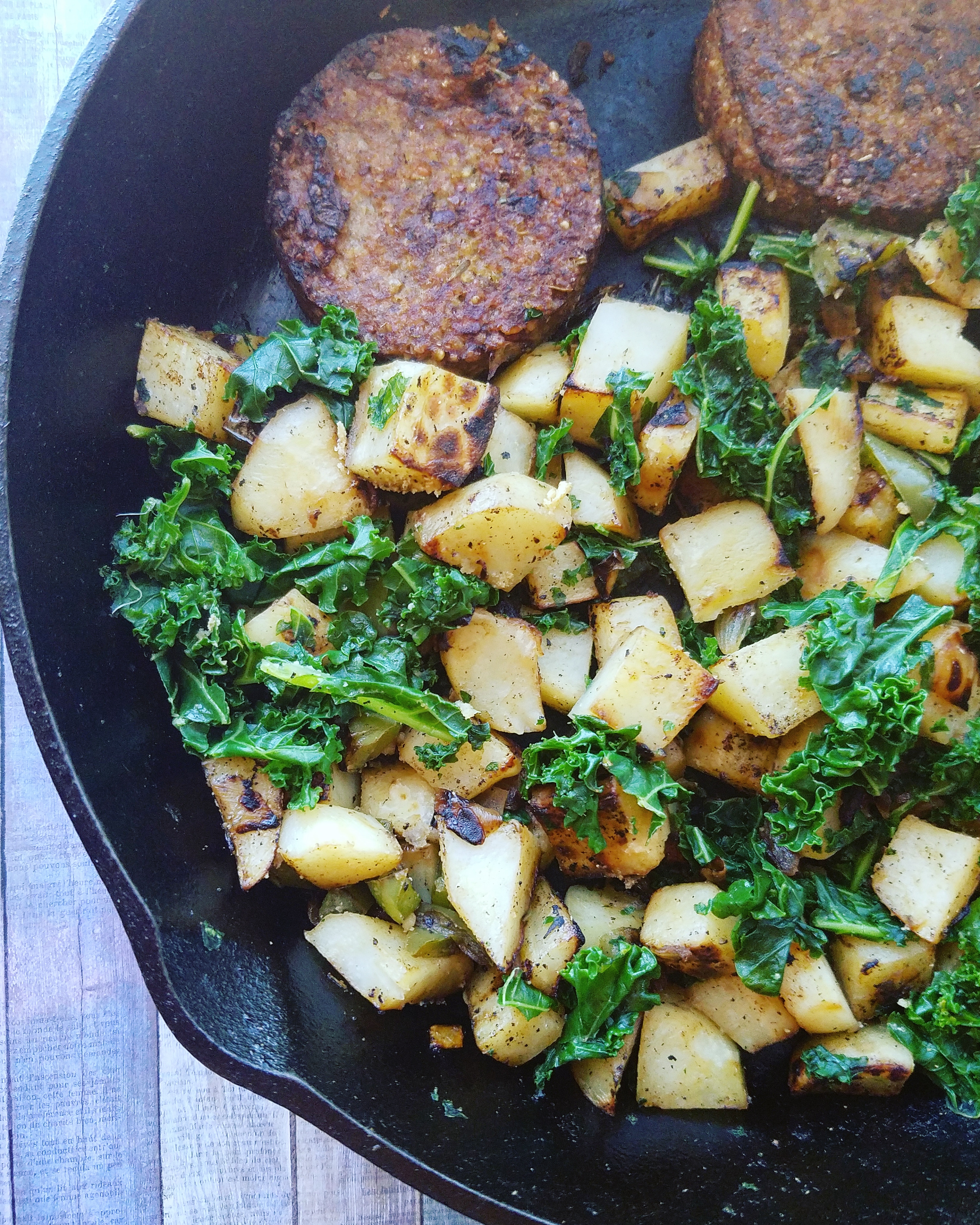 veggie sausage and country potatoes