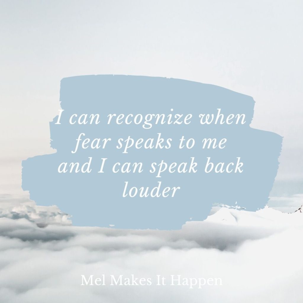 mel makes it happen quote fear speaks 2020 reflections blog post